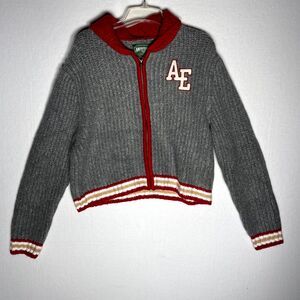 NWT AE American Eagle Outfitters Women's Size M Varsity Knit Jacket Sweater